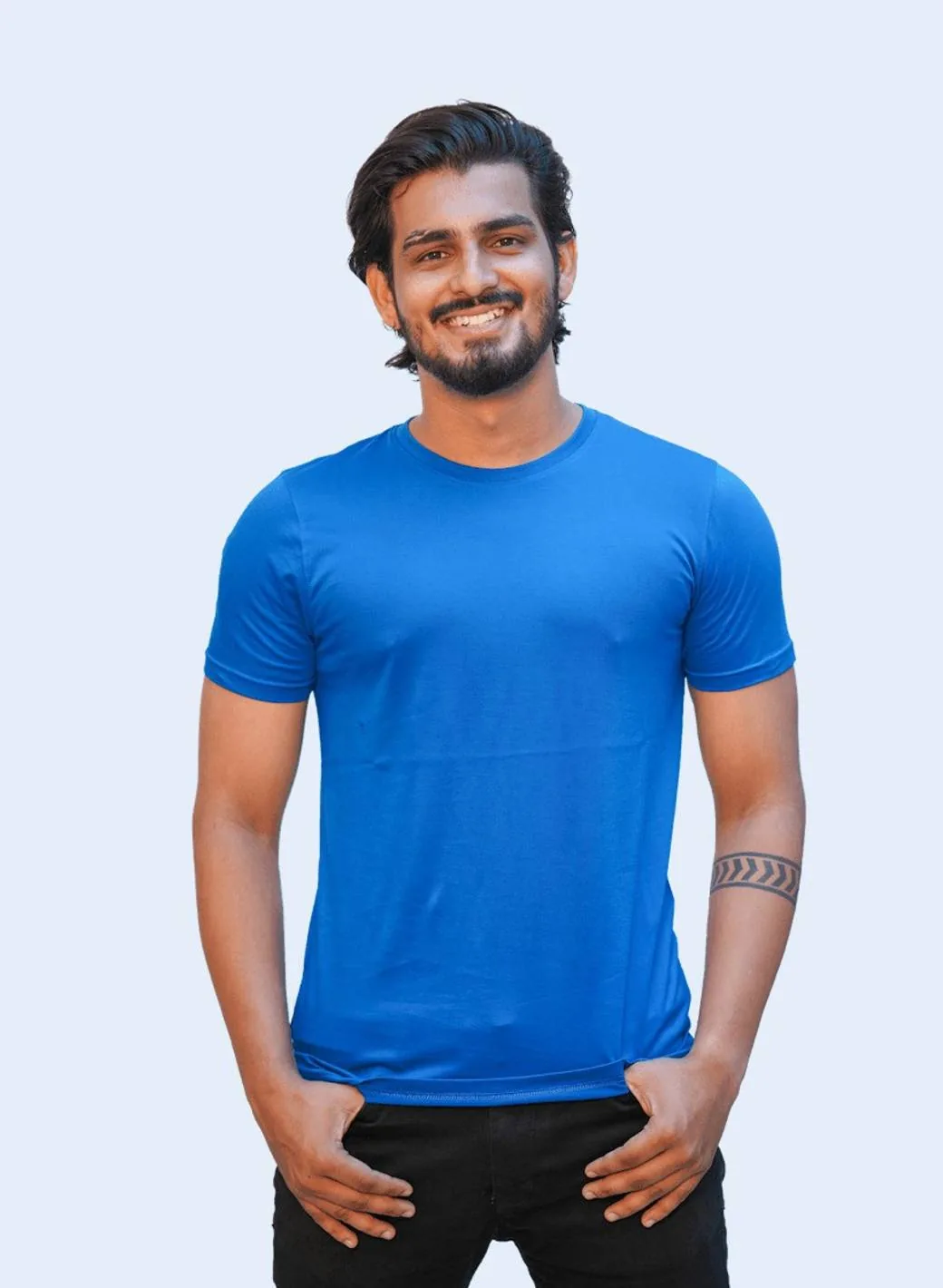 Supima Crew Tee — Circuit Blue alternate view