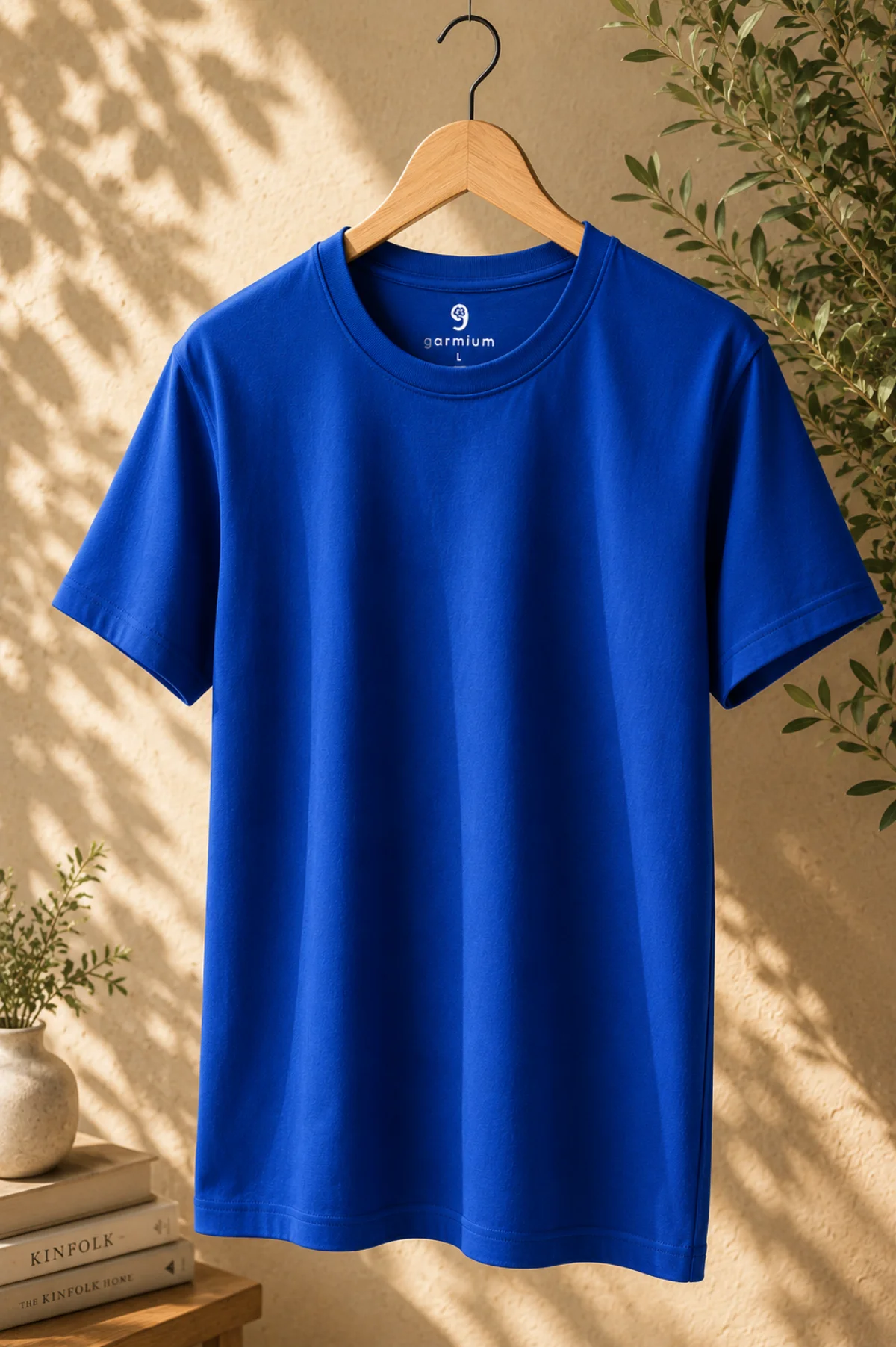 Supima Crew Tee — Circuit Blue
